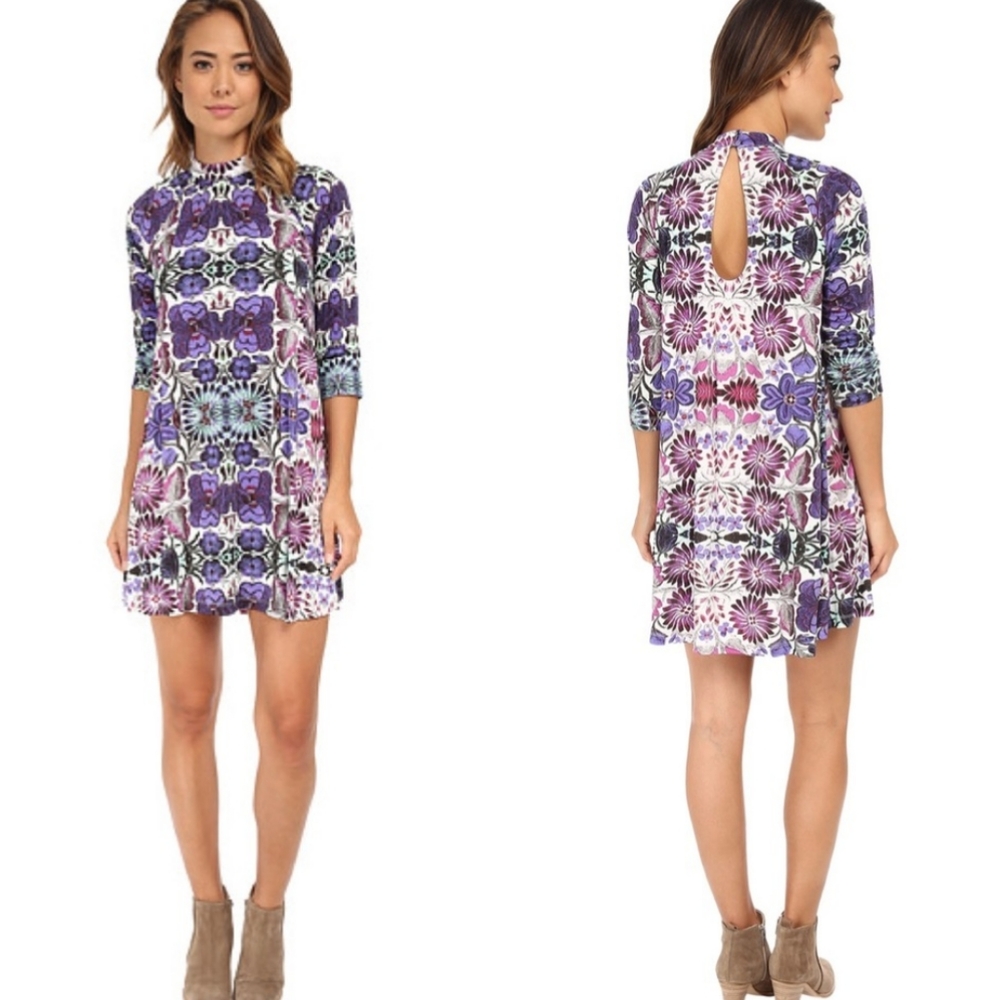 💥SALE💥FREE PEOPLE Fiesta White Floral Combo Dress - Picture 3 of 10